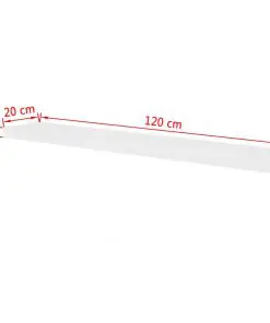 2 White MDF Floating Wall Display Shelves Book/DVD Storage