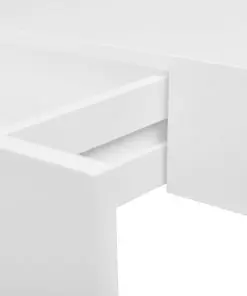 White MDF Floating Wall Display Shelf 1 Drawer Book/DVD Storage