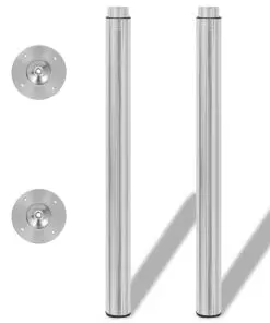 vidaXL Telescopic Table Legs 2 pcs Brushed Nickel 710 mm-1100 mm