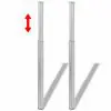 vidaXL Telescopic Table Legs 2 pcs Brushed Nickel 710 mm-1100 mm