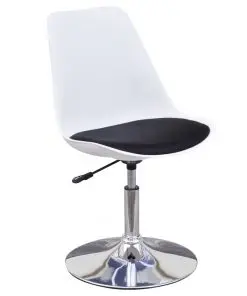 vidaXL Swivel Dining Chairs 2 pcs White and Black Faux Leather