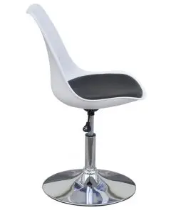 vidaXL Swivel Dining Chairs 2 pcs White and Black Faux Leather