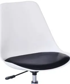 vidaXL Swivel Dining Chairs 2 pcs White and Black Faux Leather