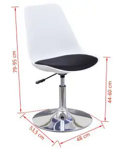 vidaXL Swivel Dining Chairs 2 pcs White and Black Faux Leather