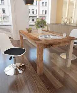 vidaXL Swivel Dining Chairs 2 pcs White and Black Faux Leather