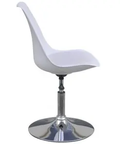 vidaXL Swivel Dining Chairs 2 pcs White Faux Leather