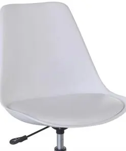 vidaXL Swivel Dining Chairs 2 pcs White Faux Leather