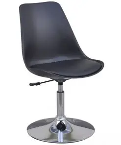 vidaXL Swivel Dining Chairs 2 pcs Black Faux Leather