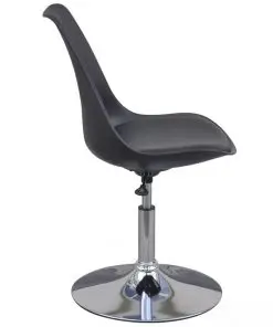 vidaXL Swivel Dining Chairs 2 pcs Black Faux Leather