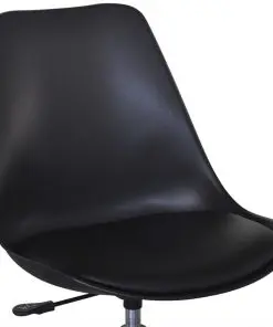 vidaXL Swivel Dining Chairs 2 pcs Black Faux Leather