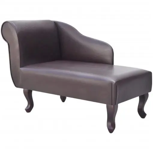 vidaXL Chaise Longue Brown Faux Leather