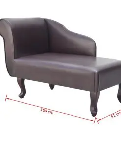 vidaXL Chaise Longue Brown Faux Leather