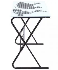 Glass Desk with World Map Pattern