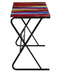 Glass Desk with Rainbow Pattern