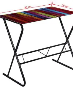 Glass Desk with Rainbow Pattern