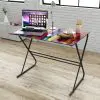 Glass Desk with Rainbow Pattern