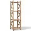 vidaXL 4-Tier Square Bamboo Shelf