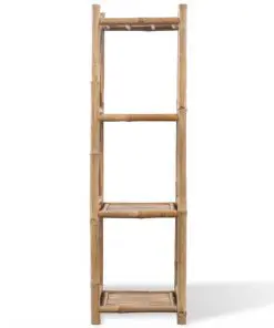 vidaXL 4-Tier Square Bamboo Shelf