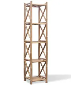vidaXL 5-Tier Square Bamboo Shelf