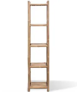vidaXL 5-Tier Square Bamboo Shelf