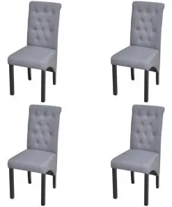 vidaXL Dining Chairs 4 pcs Light Grey Fabric