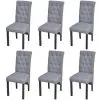 vidaXL Dining Chairs 6 pcs Light Grey Fabric