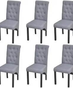vidaXL Dining Chairs 6 pcs Light Grey Fabric