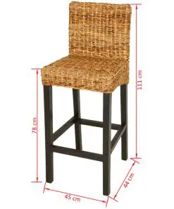 vidaXL Bar Stools 2 pcs Abaca