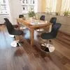 vidaXL Swivel Dining Chairs 6 pcs Black Faux Leather