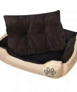 vidaXL Dog Bed Beige and Brown XXL