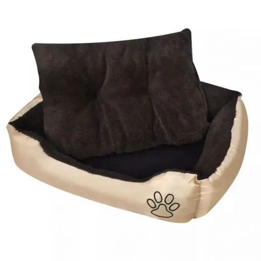 vidaXL Dog Bed Beige and Brown XXL