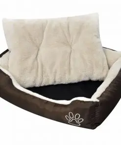 vidaXL Dog Bed Brown and Beige XXL