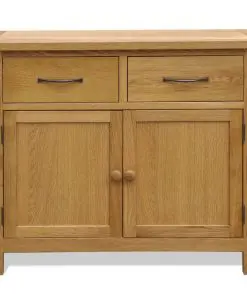 vidaXL Sideboard 90×33,5×83 cm Solid Oak Wood