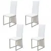 vidaXL Dining Chairs 4 pcs White Faux Leather