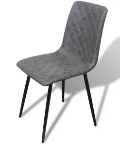 vidaXL Dining Chairs 2 pcs Grey Faux Leather