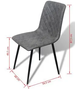 vidaXL Dining Chairs 2 pcs Grey Faux Leather