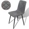 vidaXL Dining Chairs 2 pcs Grey Faux Leather