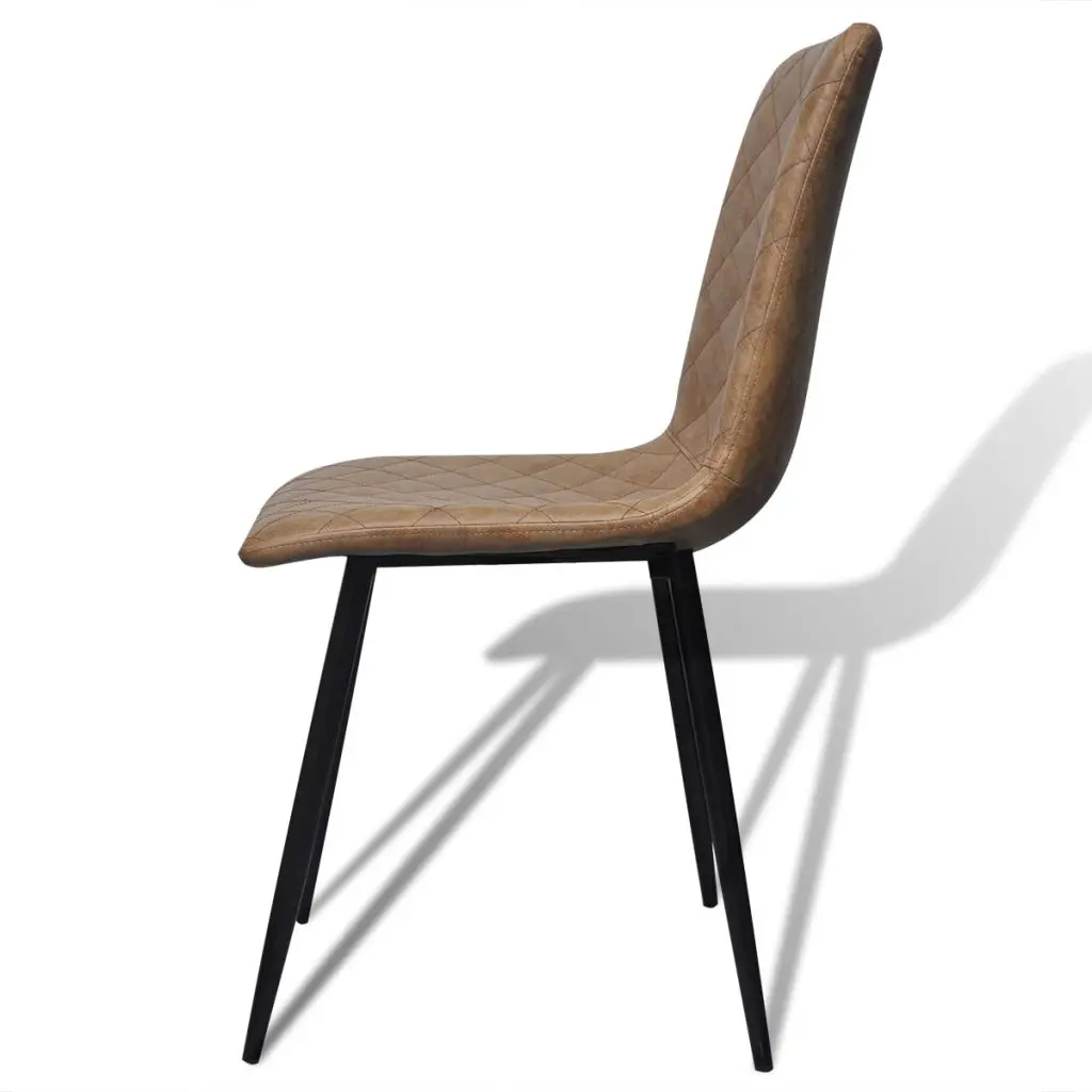 vidaXL Dining Chairs 2 pcs Brown Faux Leather