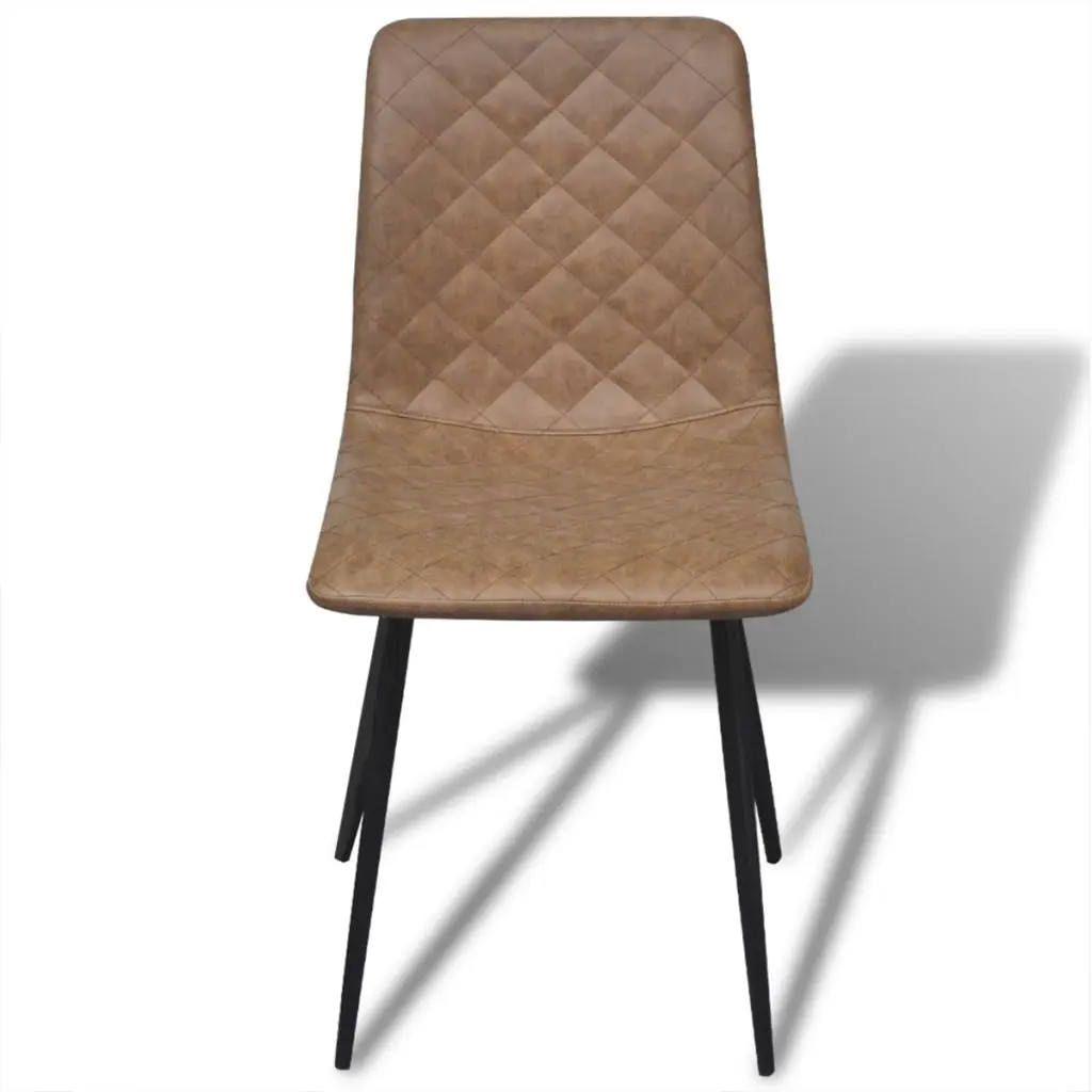vidaXL Dining Chairs 2 pcs Brown Faux Leather