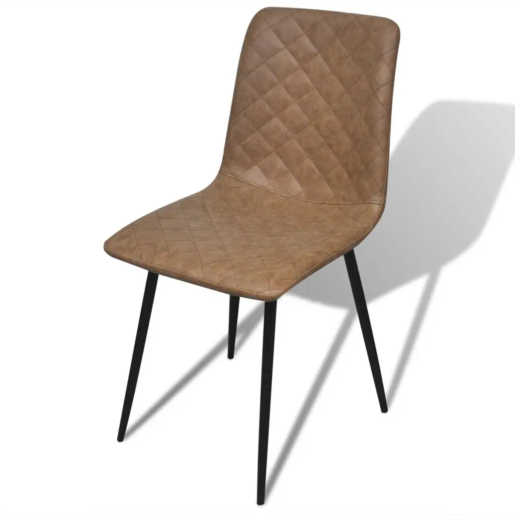 vidaXL Dining Chairs 2 pcs Brown Faux Leather