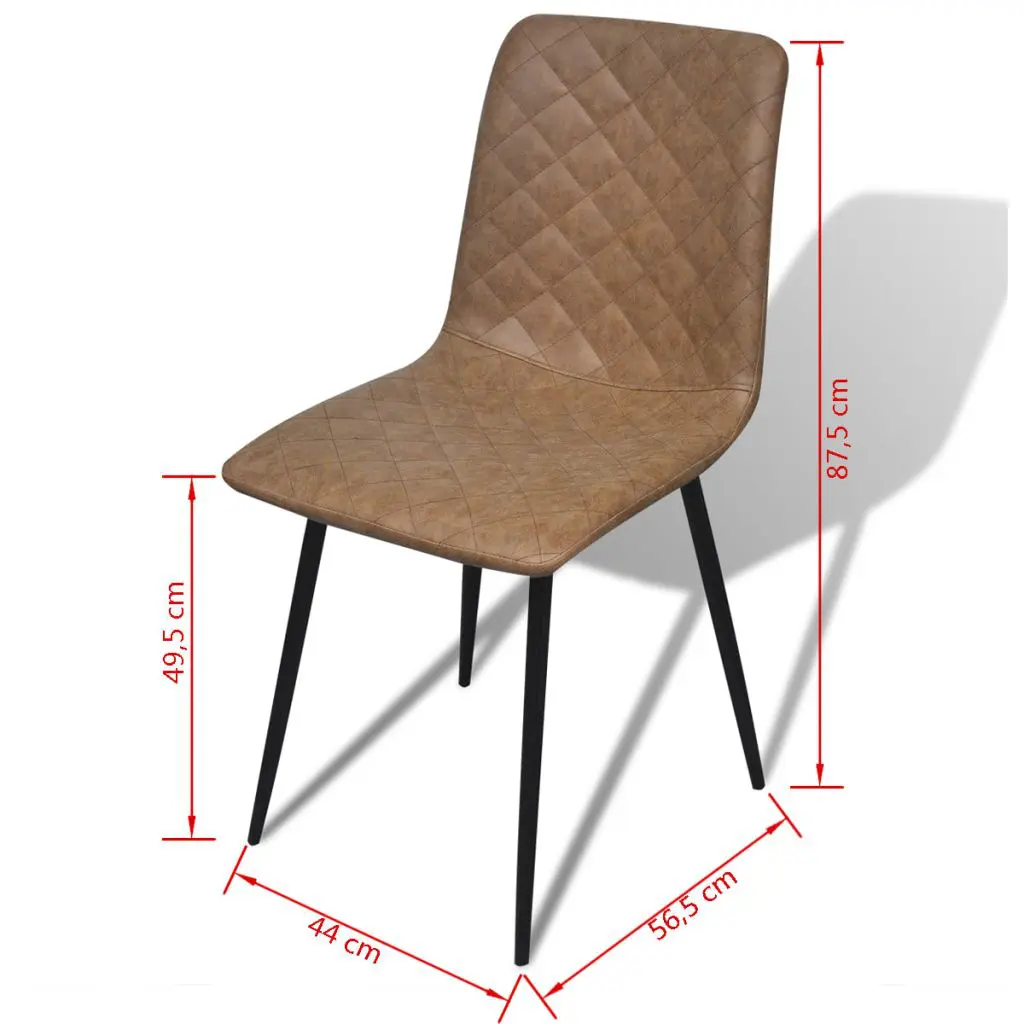 vidaXL Dining Chairs 2 pcs Brown Faux Leather