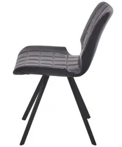 vidaXL Dining Chairs 2 pcs Black Faux Leather