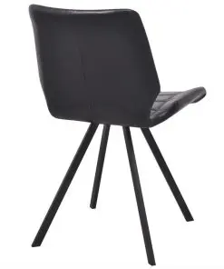 vidaXL Dining Chairs 2 pcs Black Faux Leather