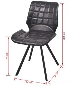 vidaXL Dining Chairs 2 pcs Black Faux Leather