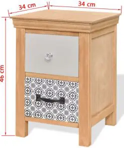 vidaXL Drawer Cabinet 34x34x46 cm Solid Wood