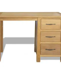 vidaXL Desk with 3 Drawers 106x40x75 cm Solid Oak Wood