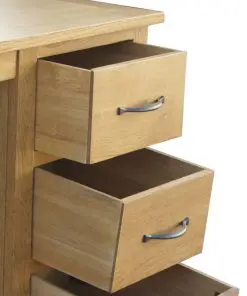 vidaXL Desk with 3 Drawers 106x40x75 cm Solid Oak Wood