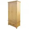 vidaXL Wardrobe with 1 Drawer 90x52x183 cm Solid Oak Wood