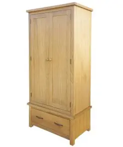 vidaXL Wardrobe with 1 Drawer 90x52x183 cm Solid Oak Wood
