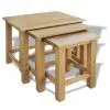 vidaXL Nesting Tables 3 pcs Solid Oak Wood vidaXL Nesting Tables 3 pcs Solid Oak Wood